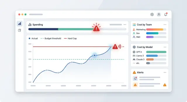 Контроль расходов LLM: алерты, hard cap и лимиты команд