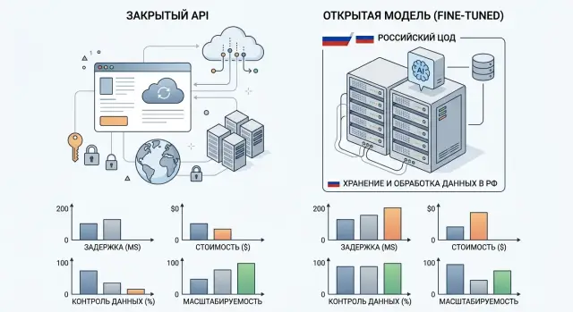 Fine-tuned open-weight модель: когда она выгоднее API