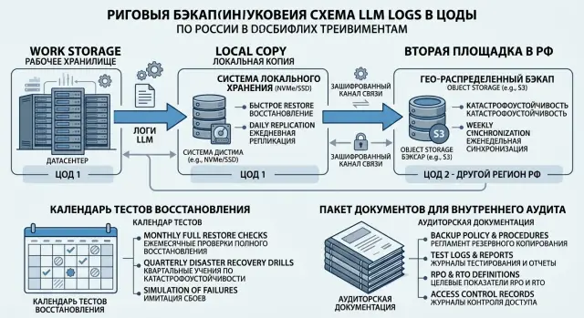 Резервные копии LLM-логов для аудита: схема и тесты