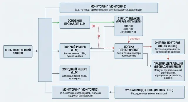 Аварийное переключение LLM: схема для критичных сценариев